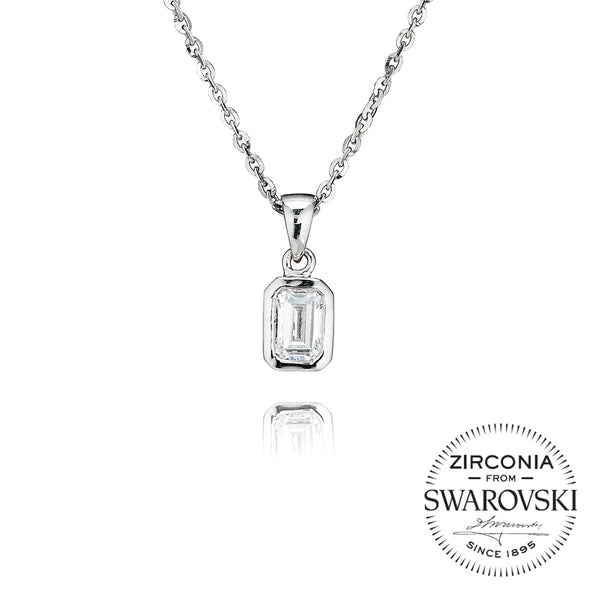 Single Stone Rubover Emerald Pendant Necklace (0.50ct)