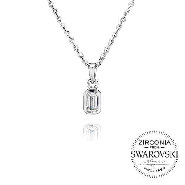 Single Stone Rubover Emerald Pendant Necklace (0.25ct)