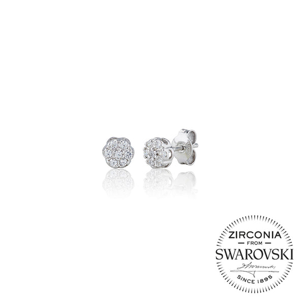 Seven Stone Round Cluster Stud Earrings (0.25ct)