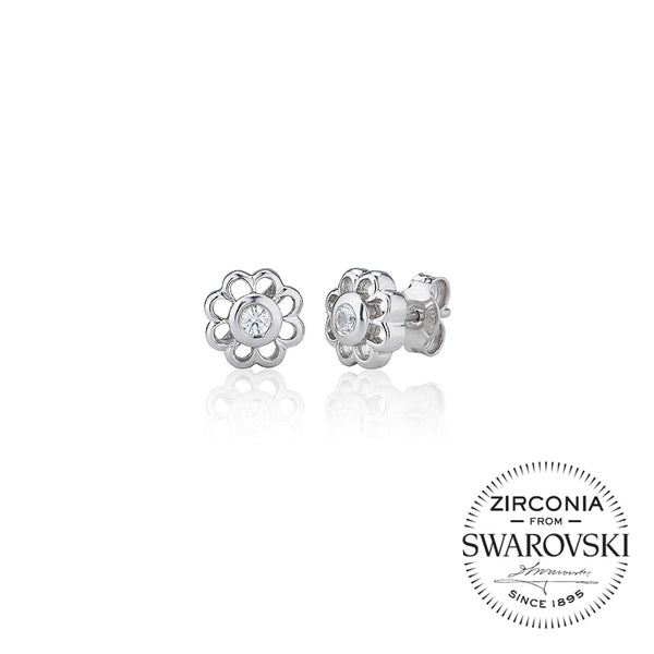 Single Stone Flower Mounted Stud Earrings (0.15ct)