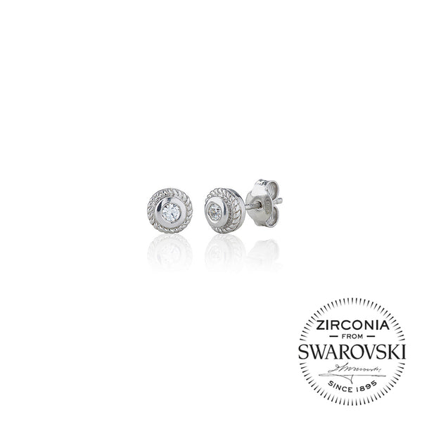 Single Stone Rubover Ornate Stud Earrings (0.20ct)