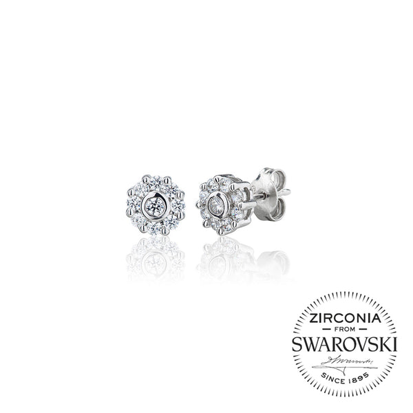 Nine Stone Cluster Stud Earrings (0.50ct)