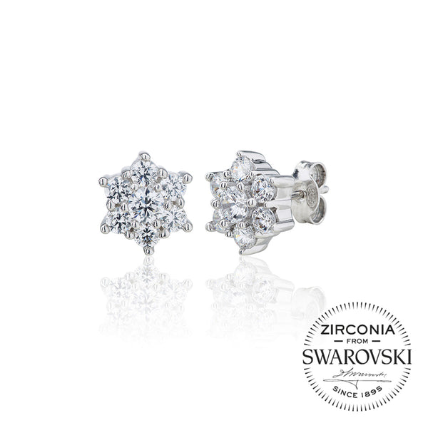 Seven Stone Flower Cluster Stud Earrings (2.00ct)