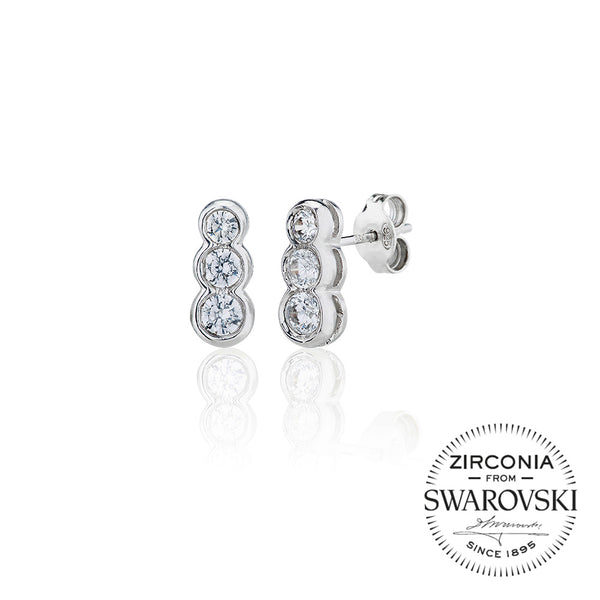 Rubover Set Graduating Trilogy Stud Earrings (1.00ct)