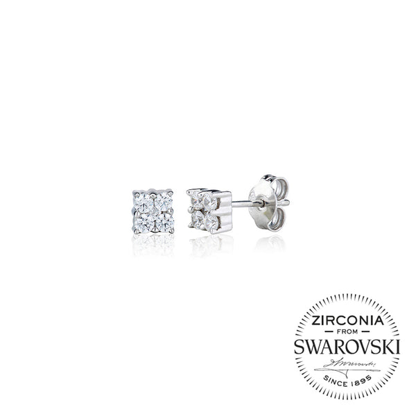 Square Shaped Five Stone Stud Earrings (0.50ct)