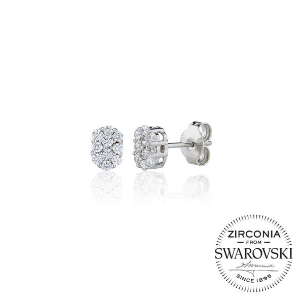 Oval Shaped Cluster Stud Earrings (0.40ct)