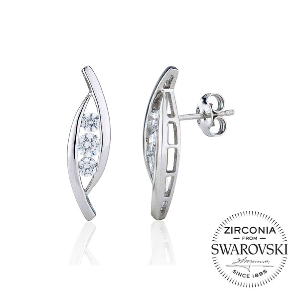 Twirl Shaped Trilogy Stud Earrings (1.00ct)