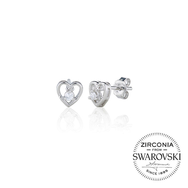 Single Stone Stud Earrings in Heart Mount (0.15ct)