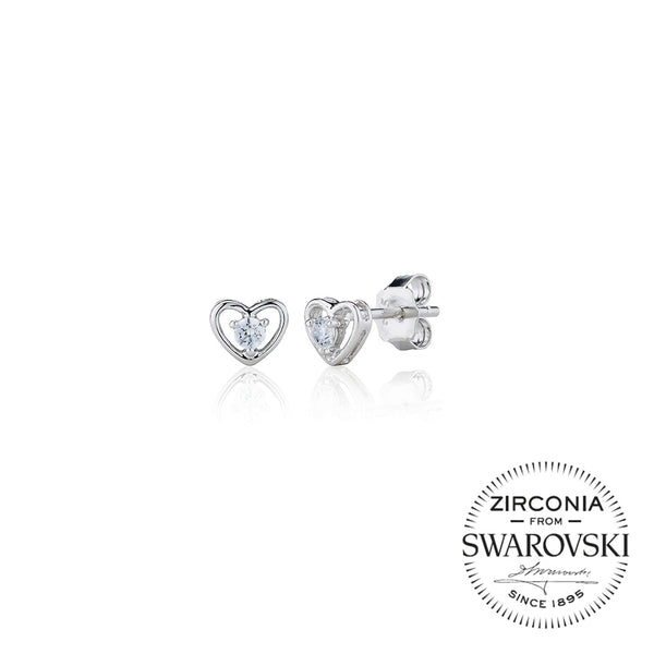 Single Stone Stud Earrings in Heart Mount (0.15ct)