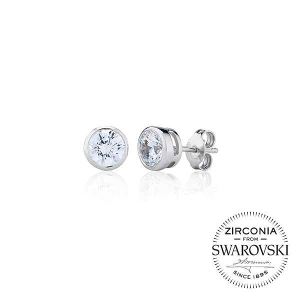 Single Stone Rubover Set Stud Earrings (2.00ct)