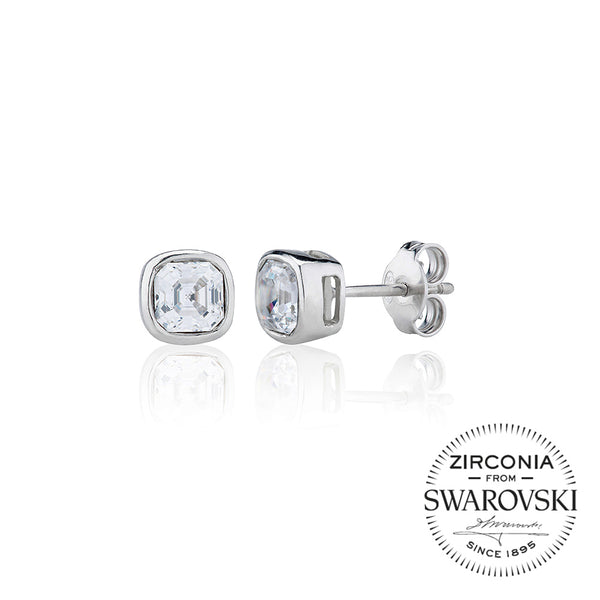 Single Stone Rubover Cushion Stud Earrings (2.00ct)