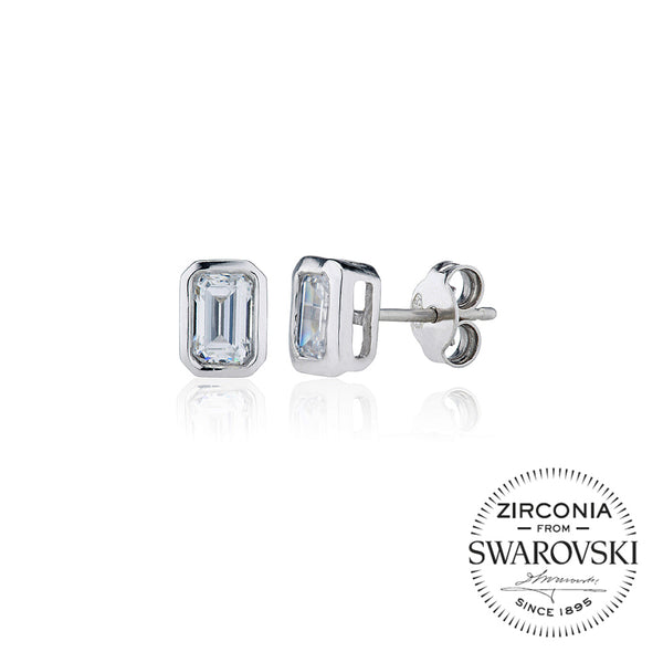 Single Stone Rubover Ascher Stud Earrings (1.00ct)