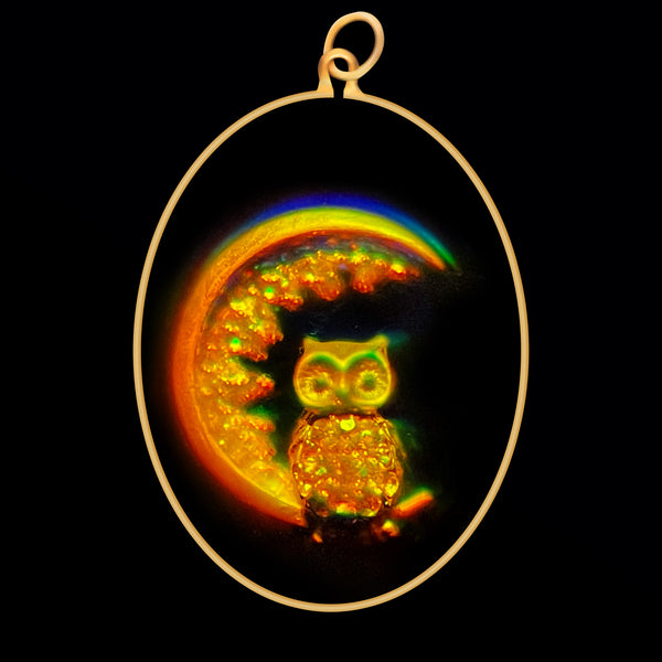 Owl & Moon (Oval)