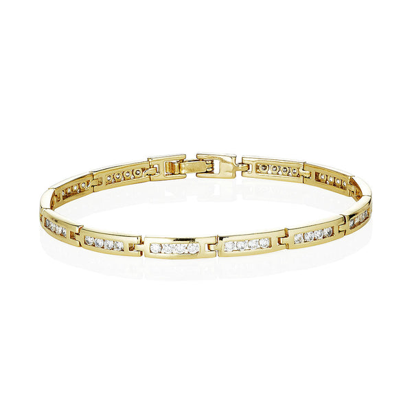 Gold Channel Set link Bracelet
