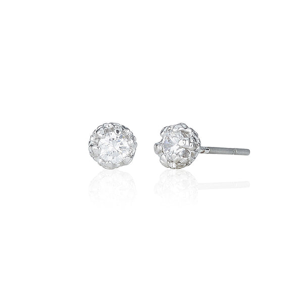 Silver 3mm Solitaire Stud Earrings