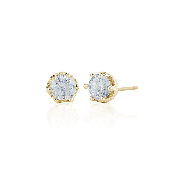 Gold 5mm Solitare Stud Earrings