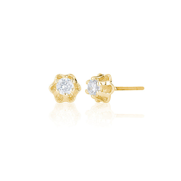 Yellow Solitaire Stud Earrings