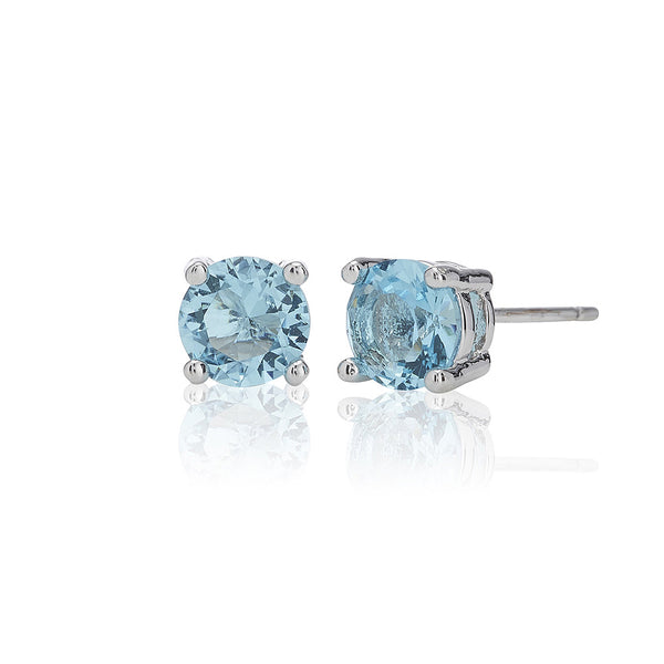6mm Turquoise Solitaire Stud Earrings