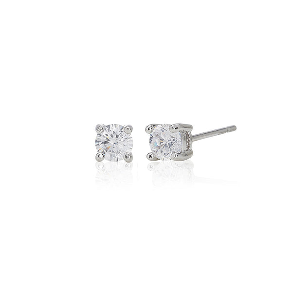 Silver 4mm Solitaire Stud Earrings