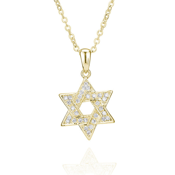 Gold Star Of David Pendant
