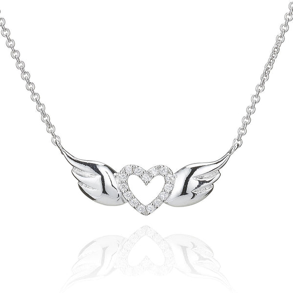 Silver Heart & Wings Pendant
