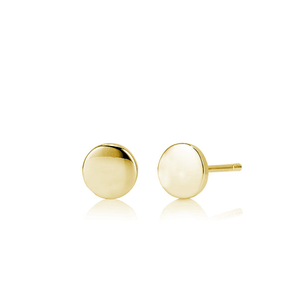 Round Stud Earrings in Yellow Gold