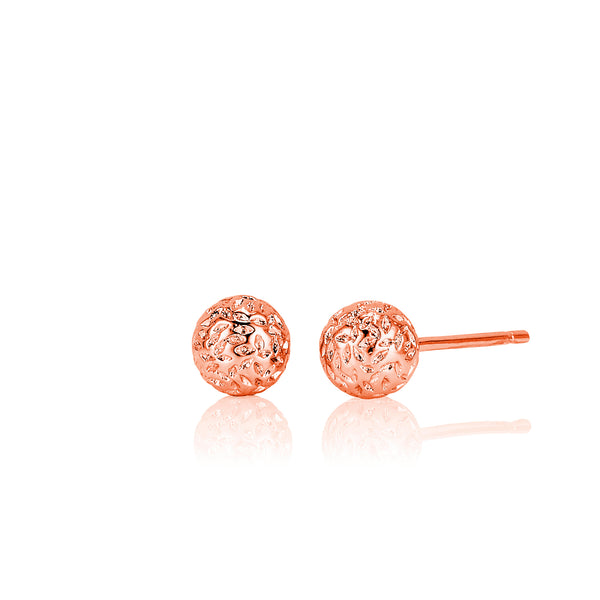 Glitterball Stud Earrings in Rose Gold