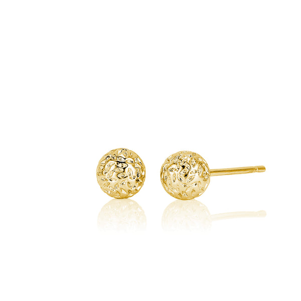 Glitterball Stud Earrings in Yellow Gold