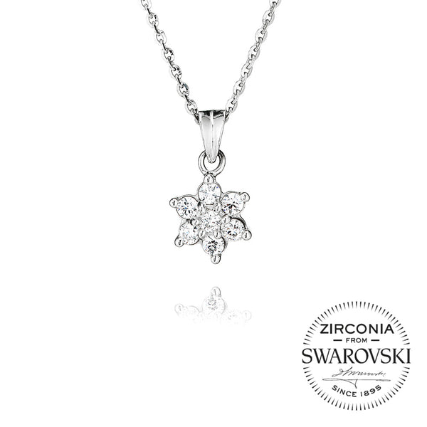 Seven Stone Flower Cluster Pendant Necklace (0.50ct)