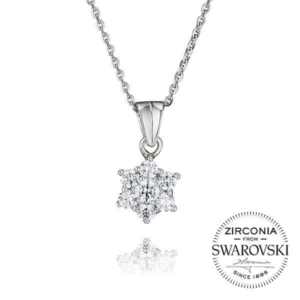 Seven Stone Flower Cluster Pendant Necklace (1.00ct)