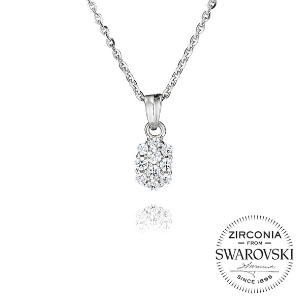 Oval Shaped Cluster Pendant Necklace (0.40ct)