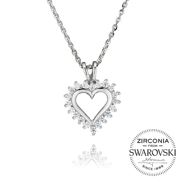 Heart Pendant Necklace with Surrounded Stones (0.50ct)