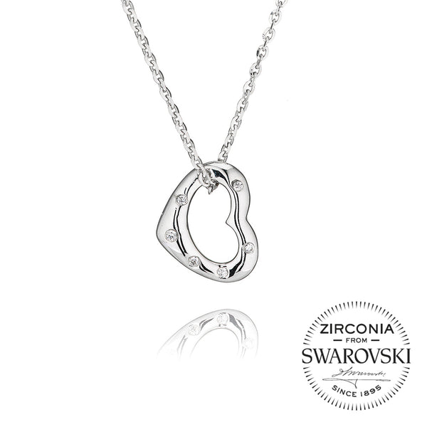 Seven Stone Heart Pendant Necklace (0.05ct)