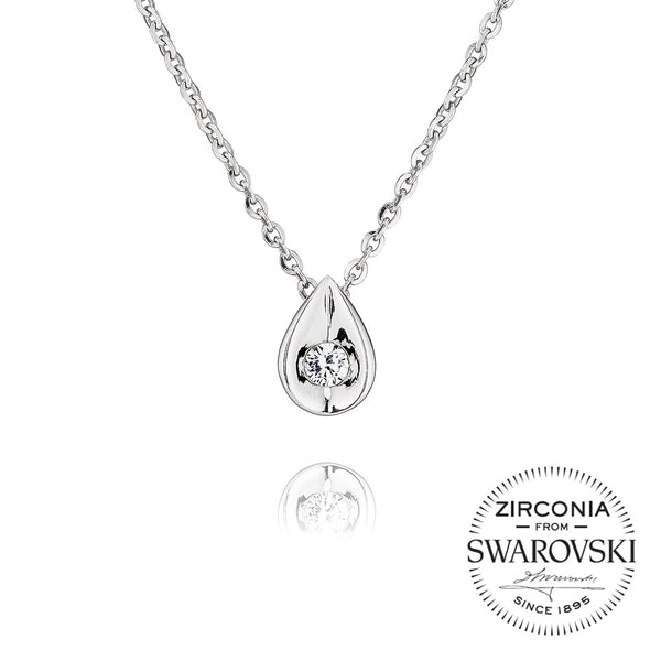 Single Stone Pendant Necklace in Pear setting (0.10ct)