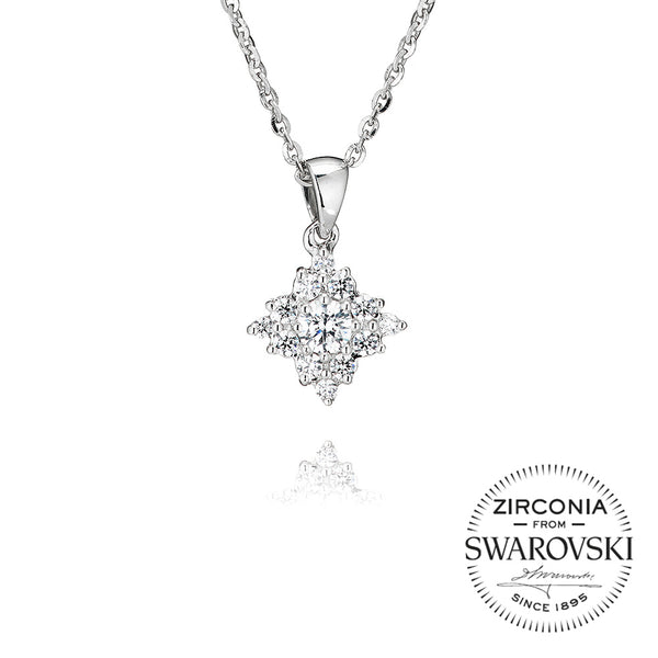 Diamond Shaped Cluster Pendant Necklace (0.75ct)
