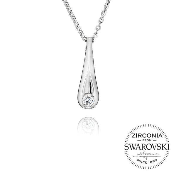 Single Stone Pendant Necklace In Drop Mount (0.20ct)