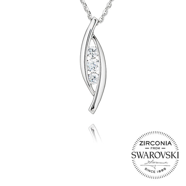 Twirl Shaped Trilogy Pendant Necklace (0.50ct)